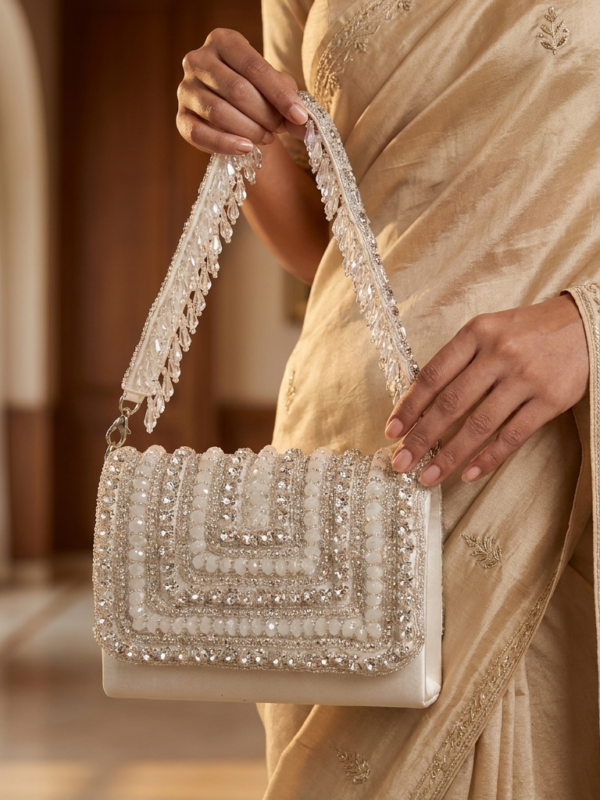 pomelli_photoshoot_image_9_16_0704 (4) Ivory Crystal Cascade Handbag