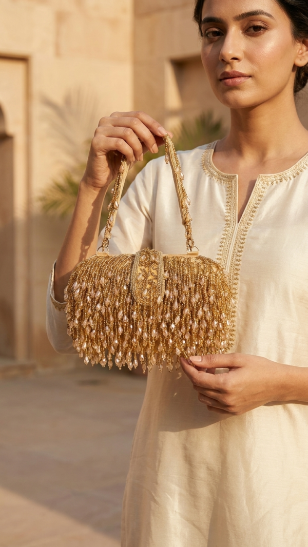 pomelli_photoshoot_image_9_16_0704 (8) Golden Luxe Fringe Handbag