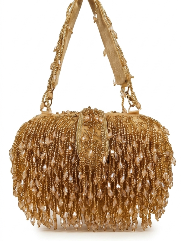 Golden Luxe Fringe Handbag