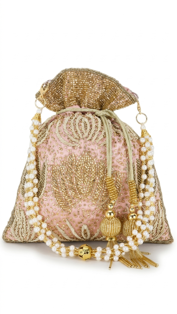 Blush Regal Pearl Embellished Potli