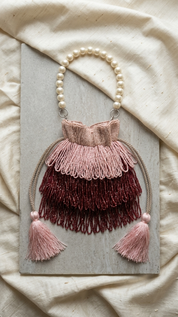 pomelli_photoshoot_image_9_16_0708 (4) Blush Pearl Fringe Potli