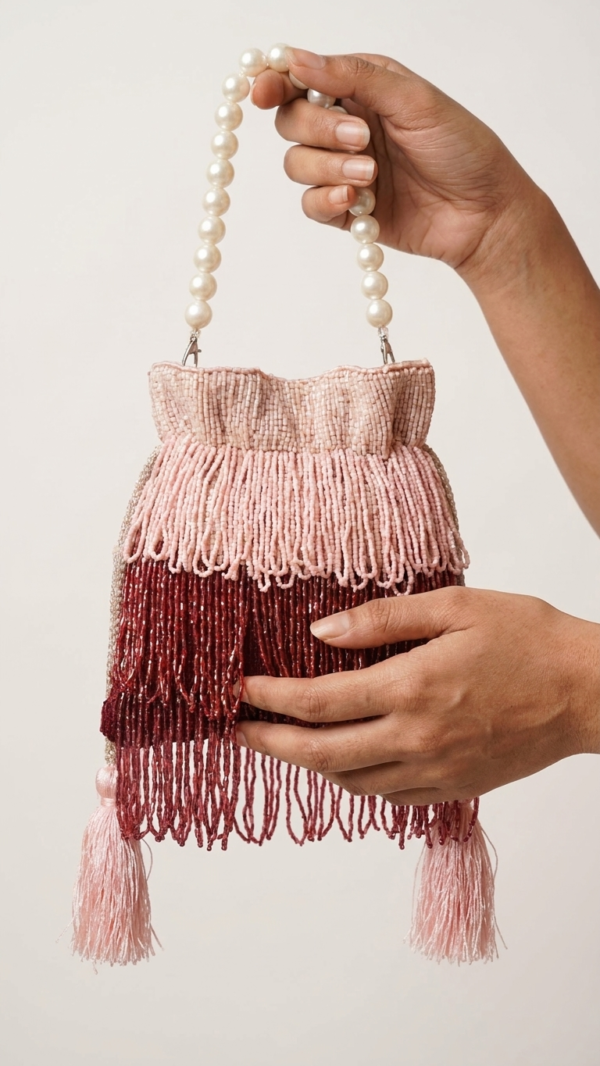 pomelli_photoshoot_image_9_16_0708 (5) Blush Pearl Fringe Potli